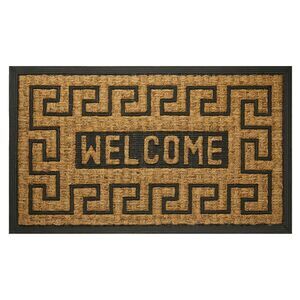 Coco Mat, 18" L x 30" W, Rectangle, Welcome Key